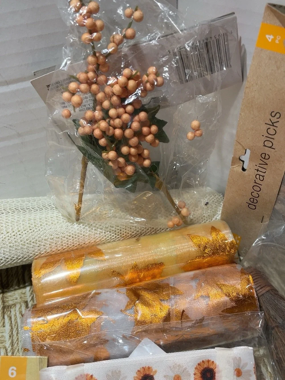 Harvest Floral & Pumpkin Craft Kit - Orange Fall Decorations